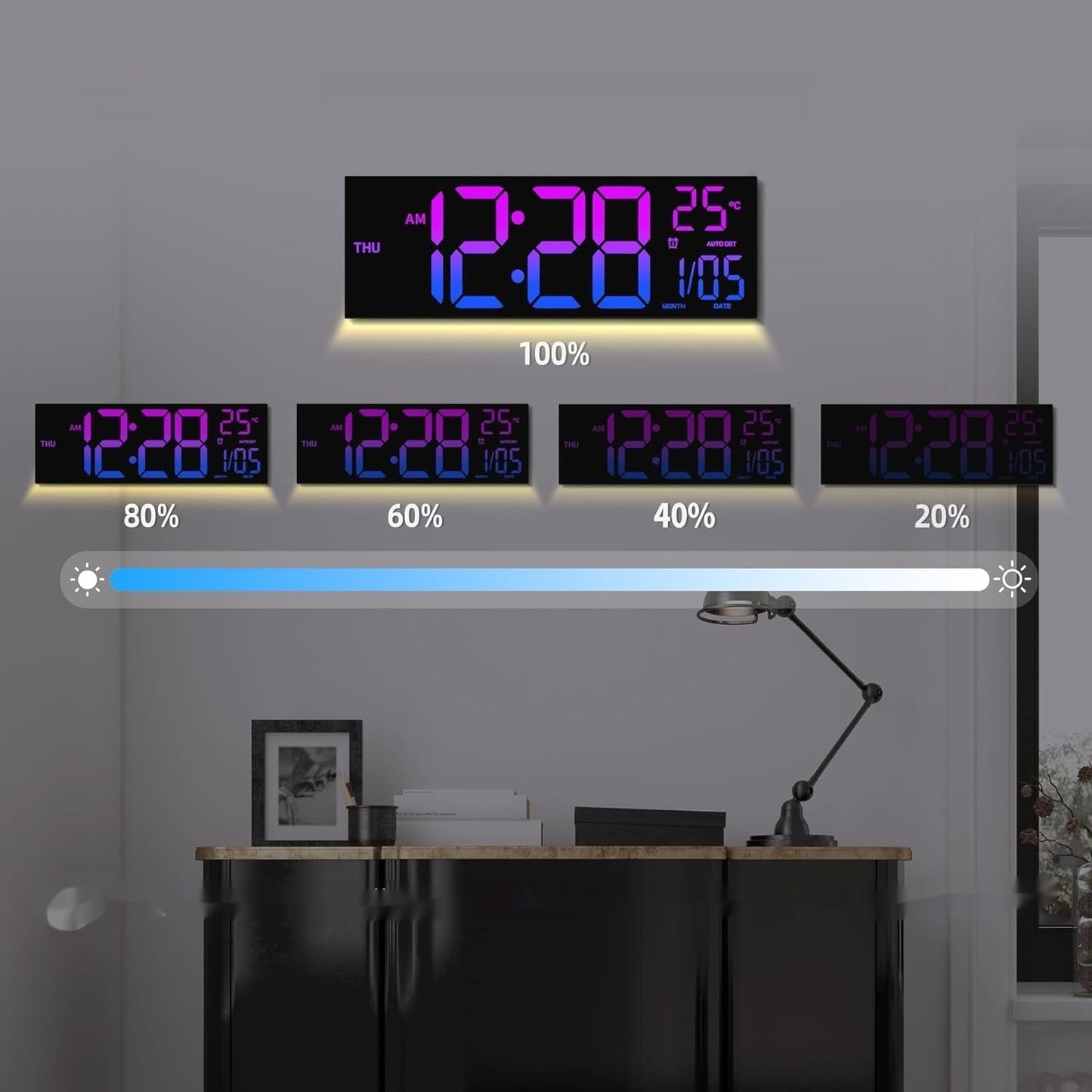 Large LED Digital Wall Clock