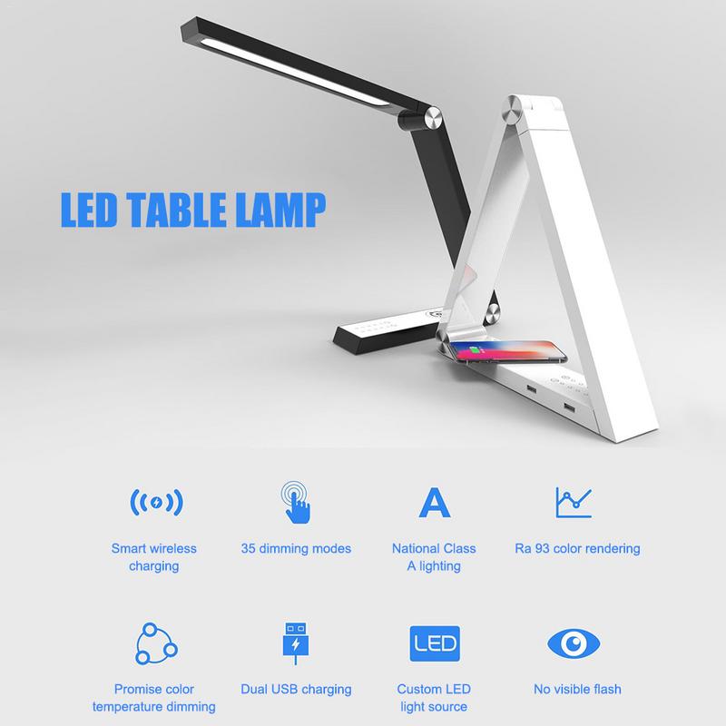 LED Triangle Desk Lamp with Wireless Charging